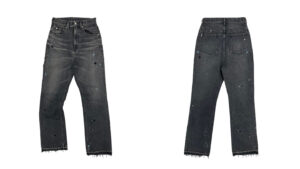 ビンテージ加工　ペイント　ブラックデニムパンツ　 (MENS) １　株式会社DOORS（ドアーズ）