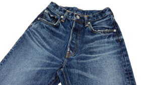 e-flow サスティナブル加工 デニムパンツ Sustainable-processing Whisker Denim Pants (WOMENS)　ディテールカット　１　株式会社DOORS（ドアーズ）