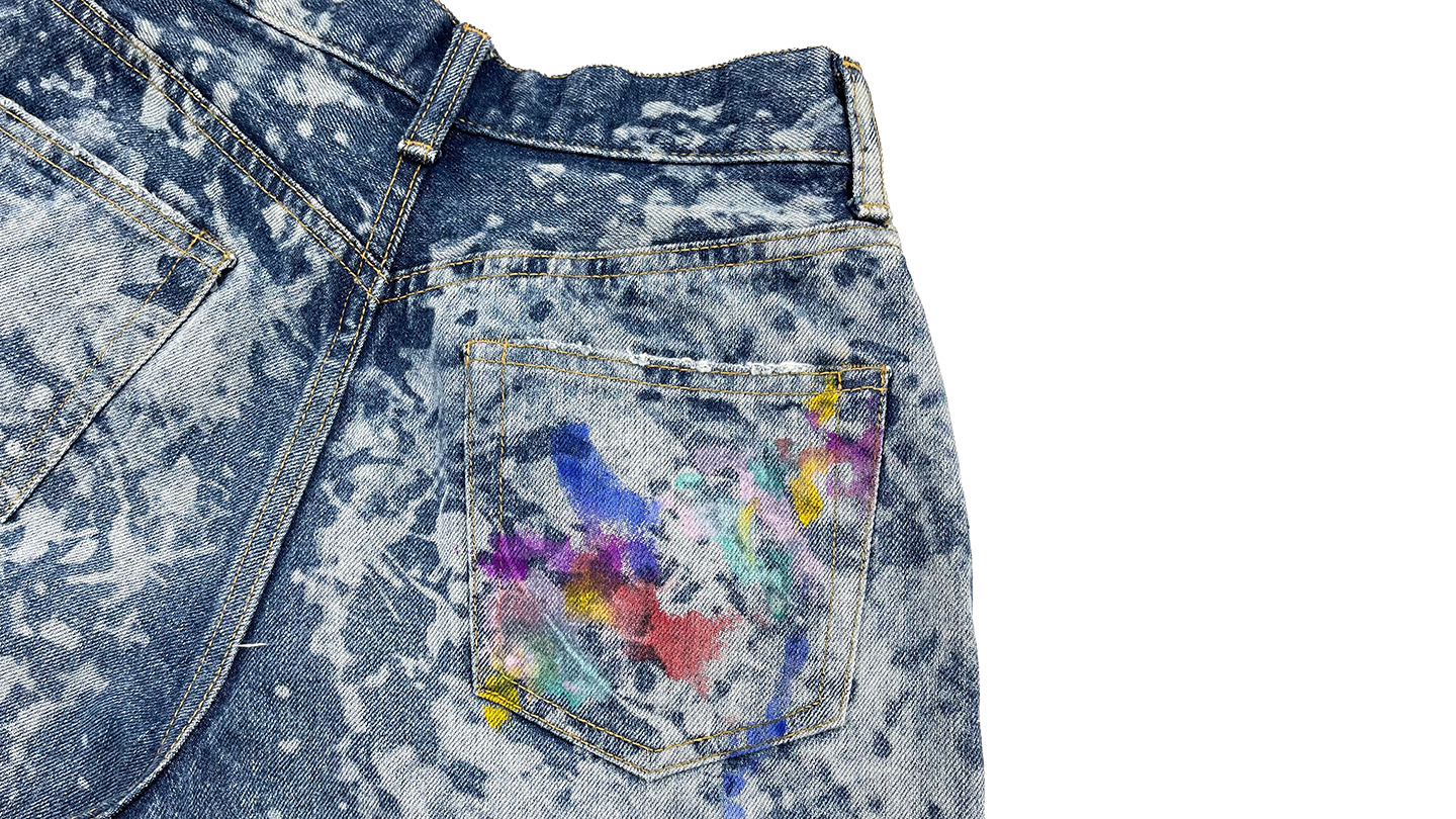 ミックスカラーペイント　デニムパンツ（WOMENS）