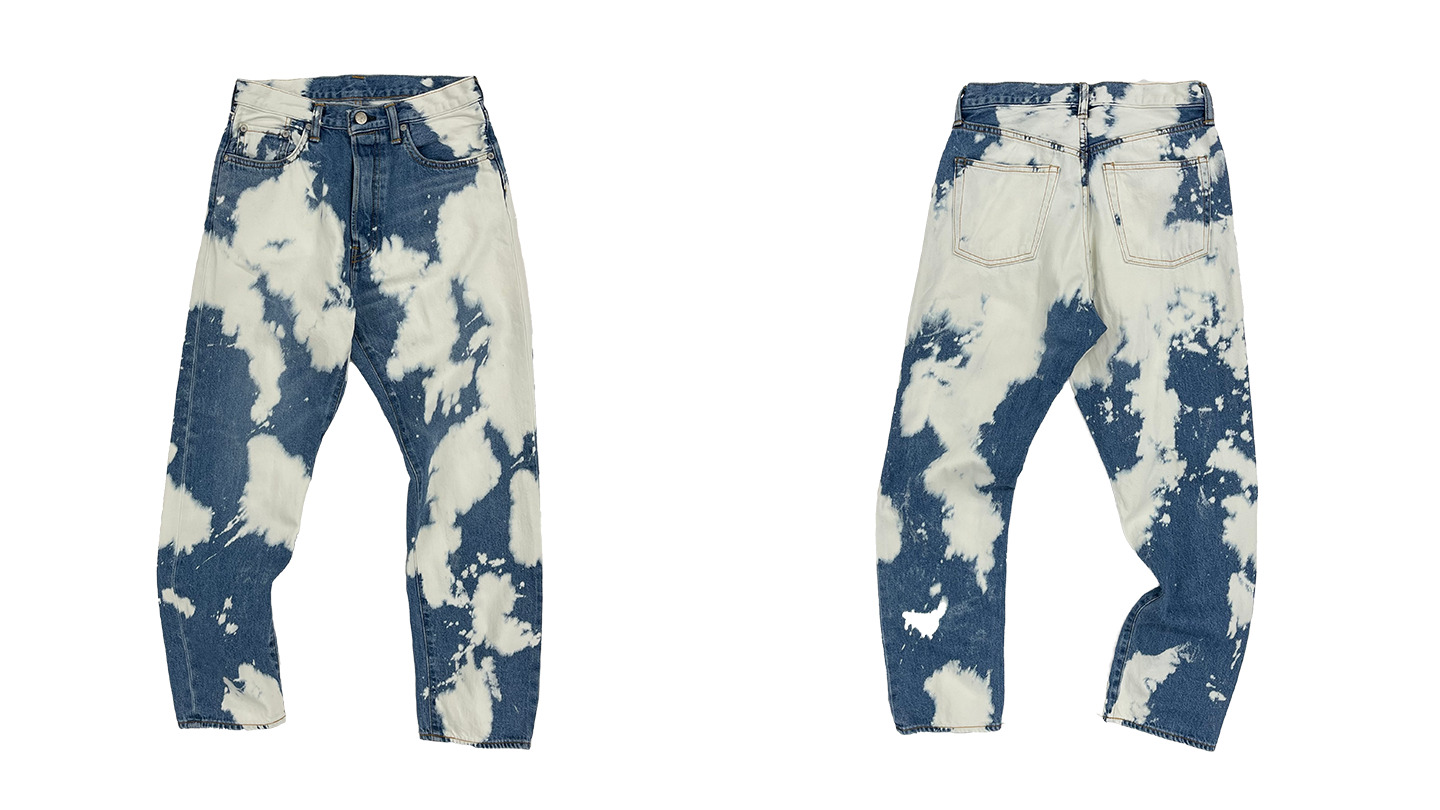 Drip Bleach-out Denim Pants (WOMENS)