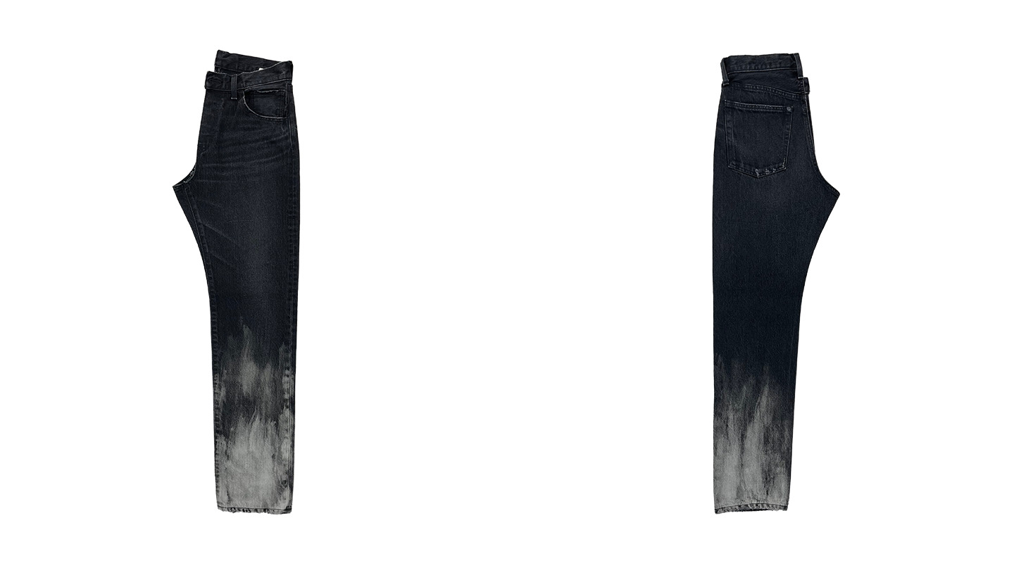 Gradation Bleach Denim Pants (WOMENS)