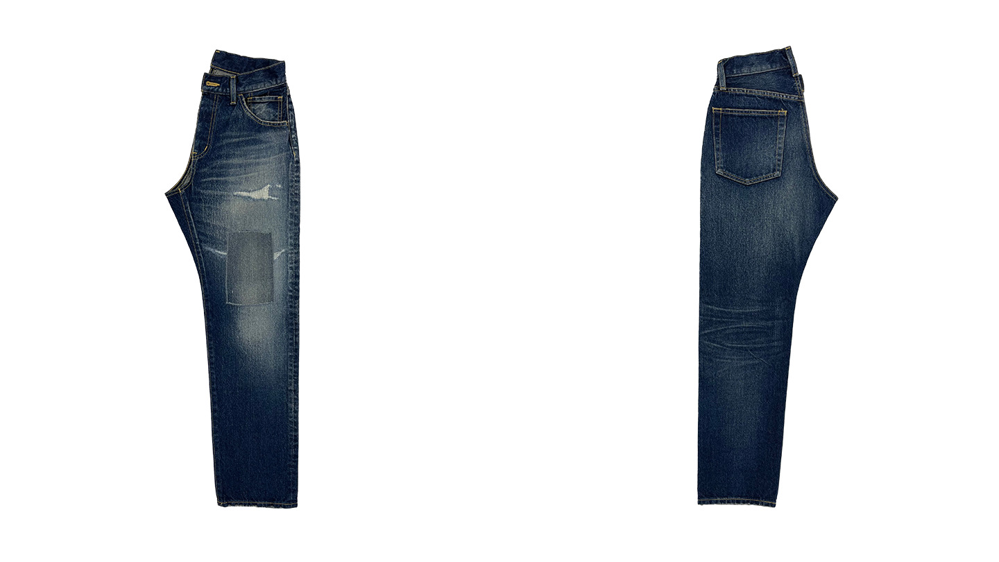 Patch & Ripped-processing Denim Pants (MENS)